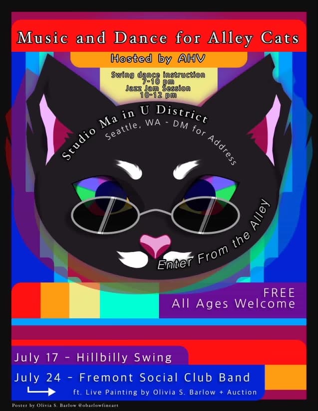Music & Dance for Alley Cats w/ Cole Cribbs — Fremont Social Club Band poster